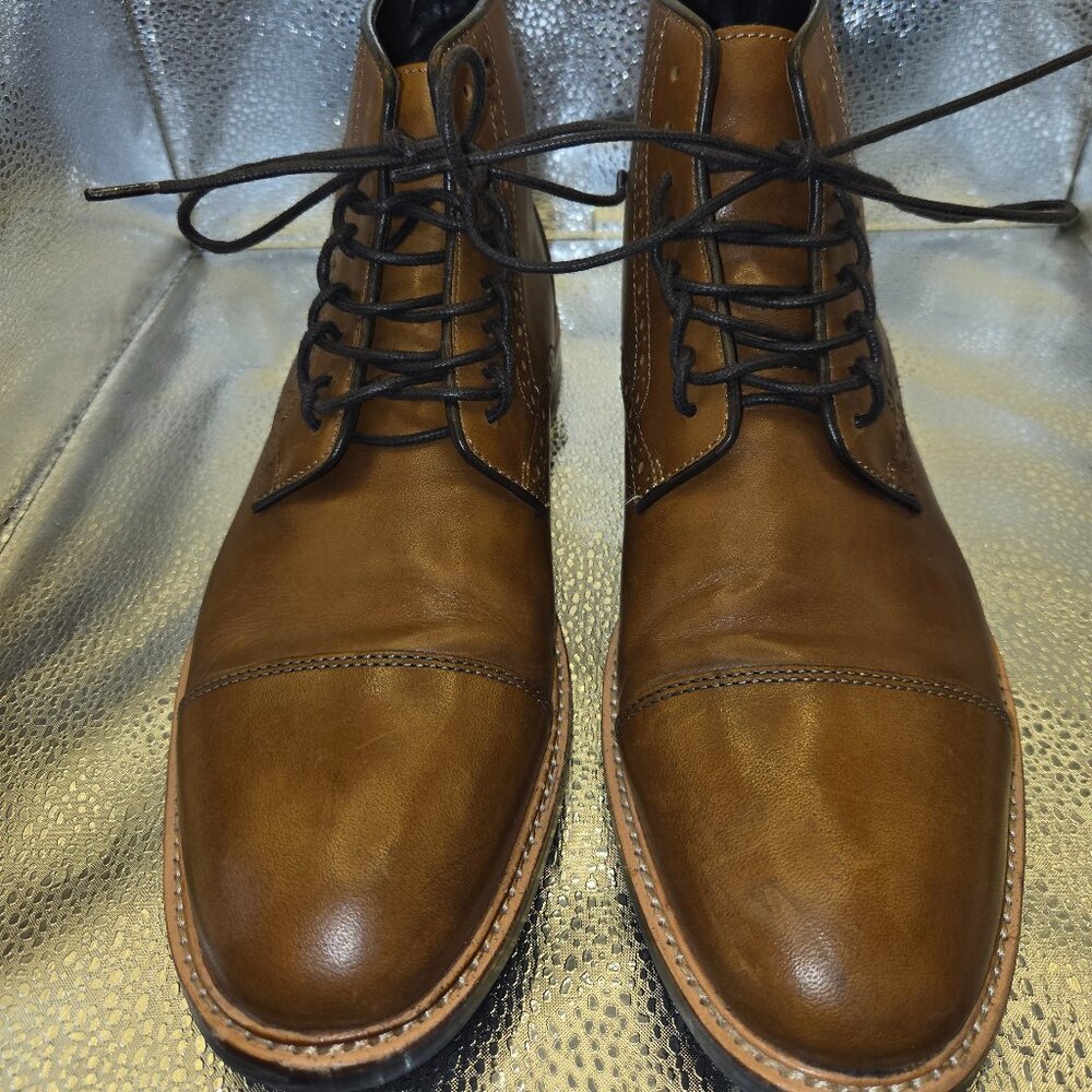 Men’s Leather Gordon Rush “Horton” Cognac Brown Boots Lace Up Sz 7 Cap Toe